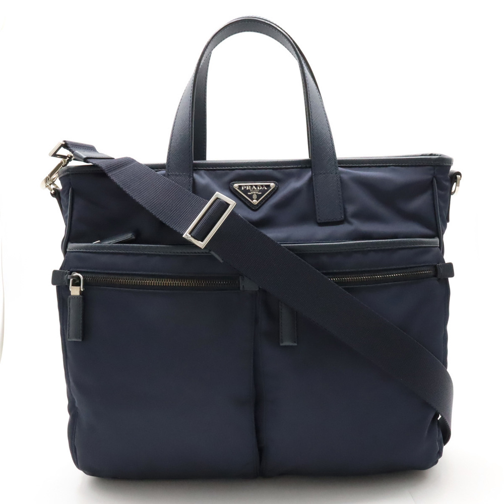 Prada Tote Bag Nylon Navy - Gem